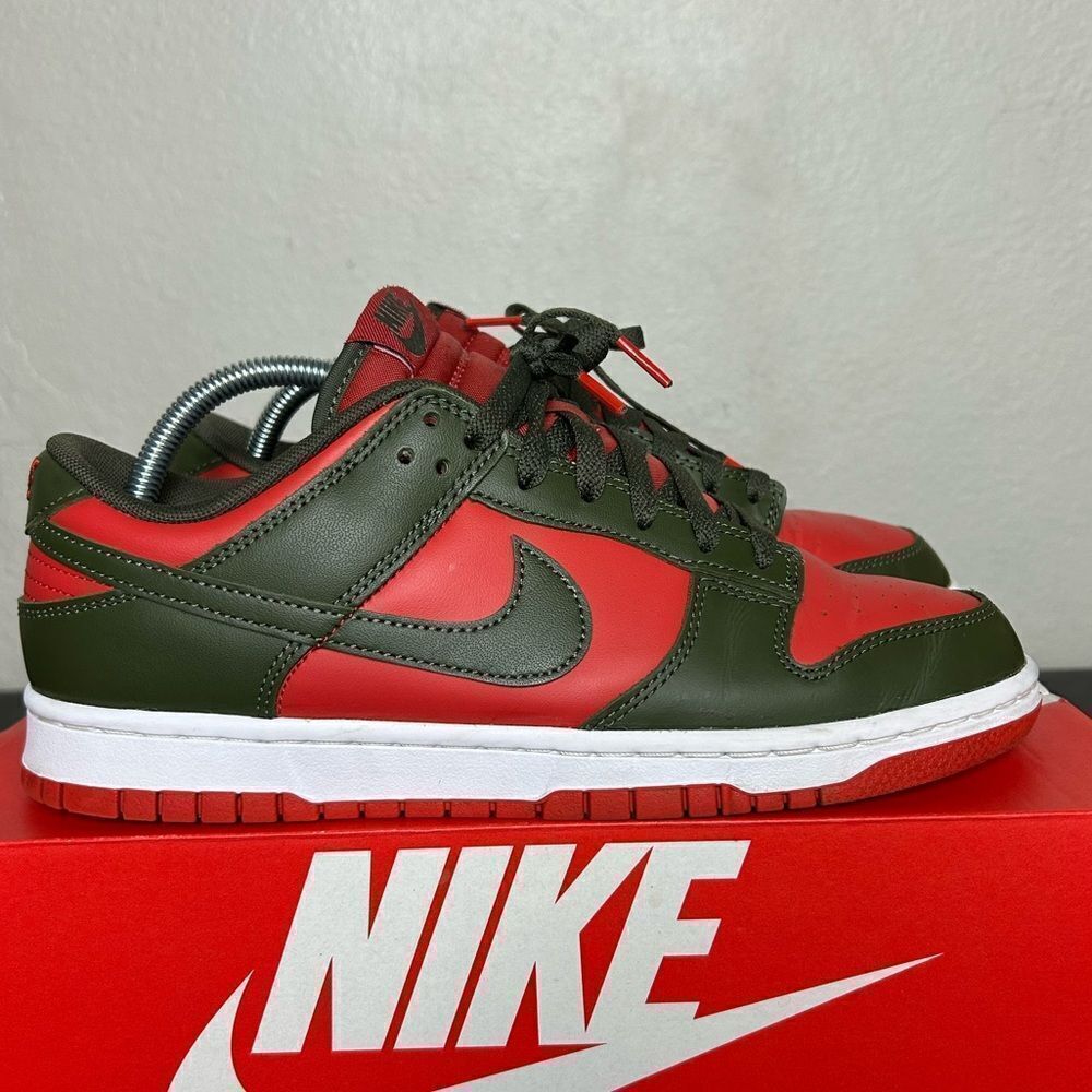 Nike Dunk Low Retro Mystic Red/Cargo Khaki Size 7.5 #DV0833-600